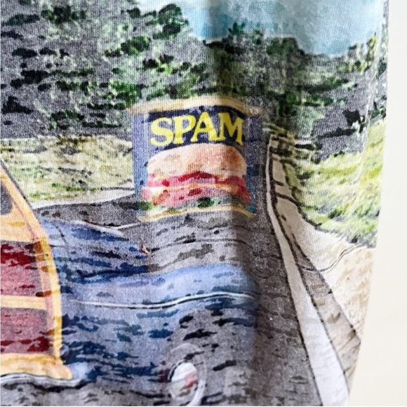 Blue 84 Spam Museum novelty t-shirt blue green burnout lightweight car unisex - Picture 4 of 8